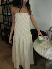 Peyson Maxi Dress in Cream/Black Stripe