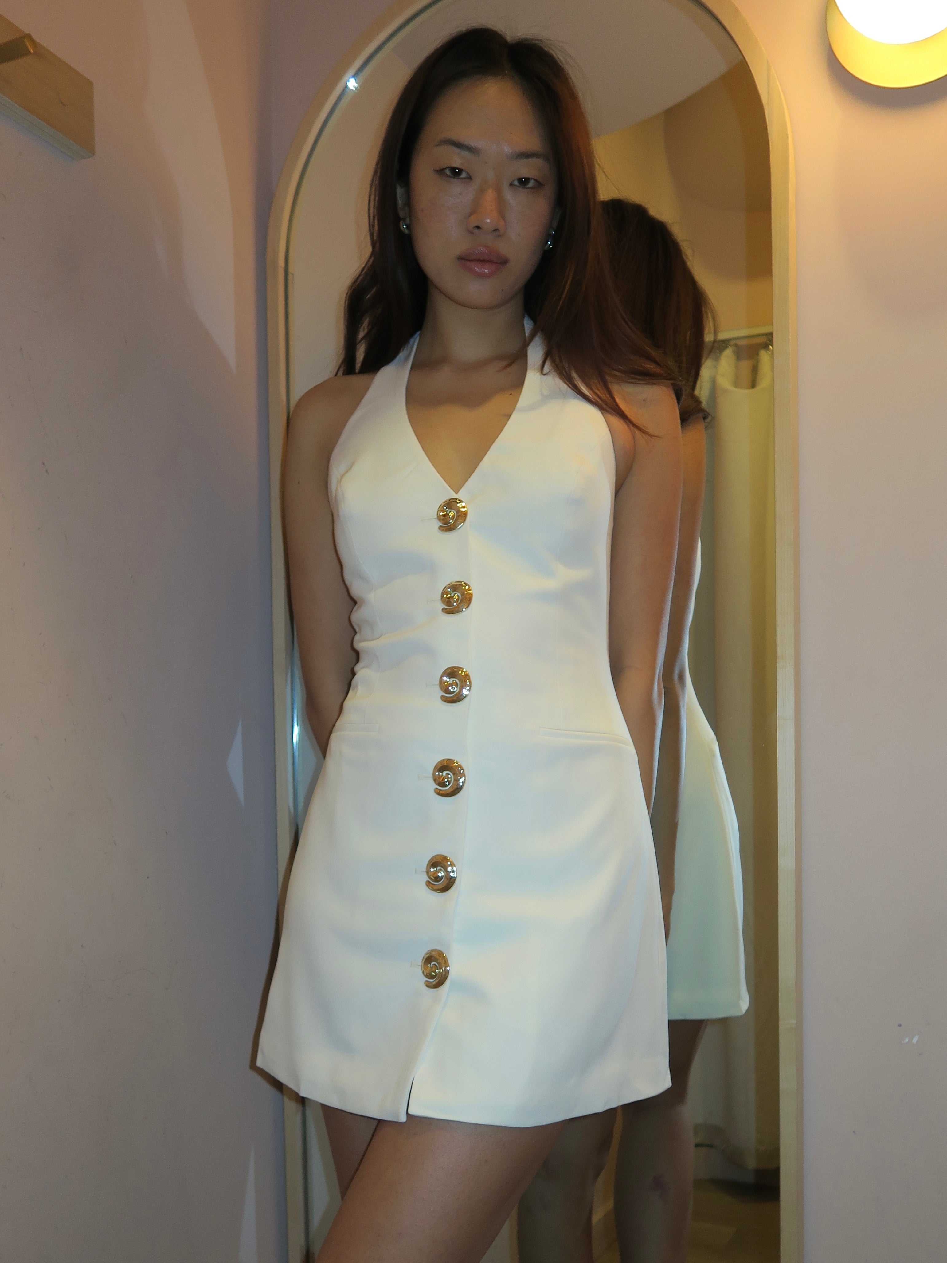 Irida Vest Dress in Ivory