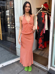 Slip Skirt in Gingham/Red