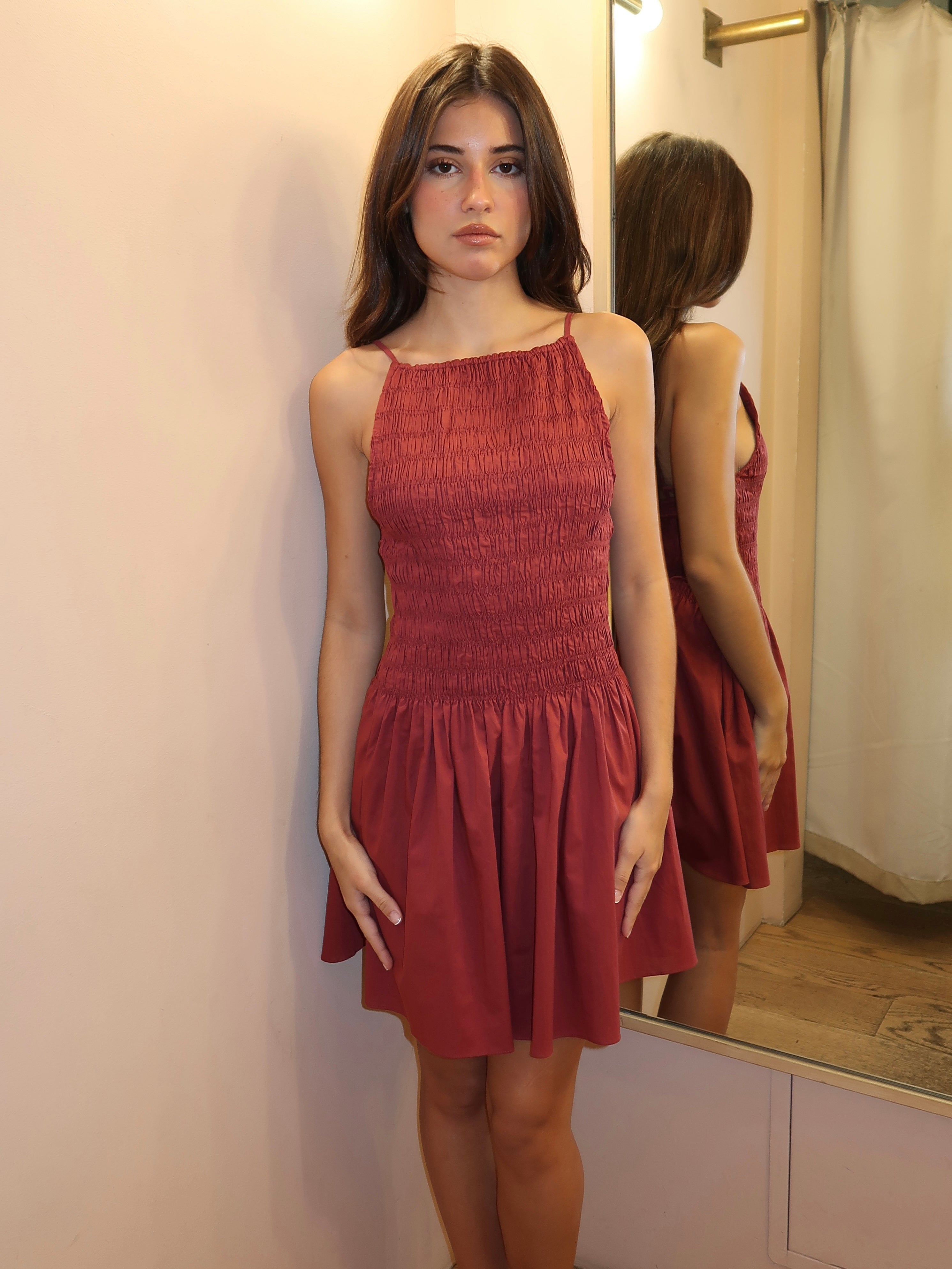 Laia Mini Dress in Rhubarb – Isalis