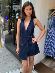 Micah Mini Dress in Indigo