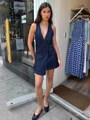 Micah Mini Dress in Indigo