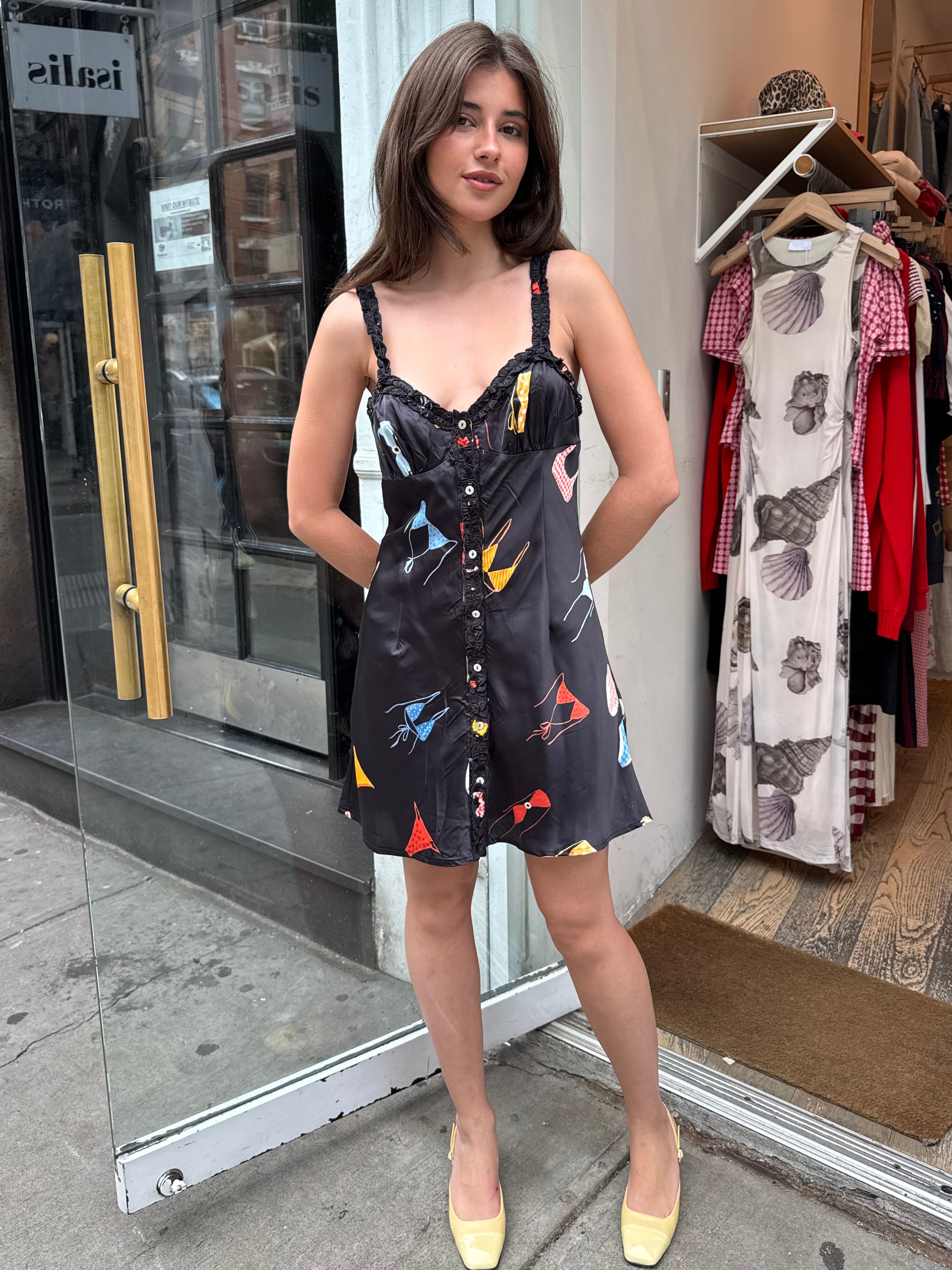 Jaclyn Mini Dress in Navy Bikini Print
