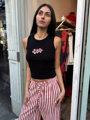 Hibiscus Island Tank in Black/Pink