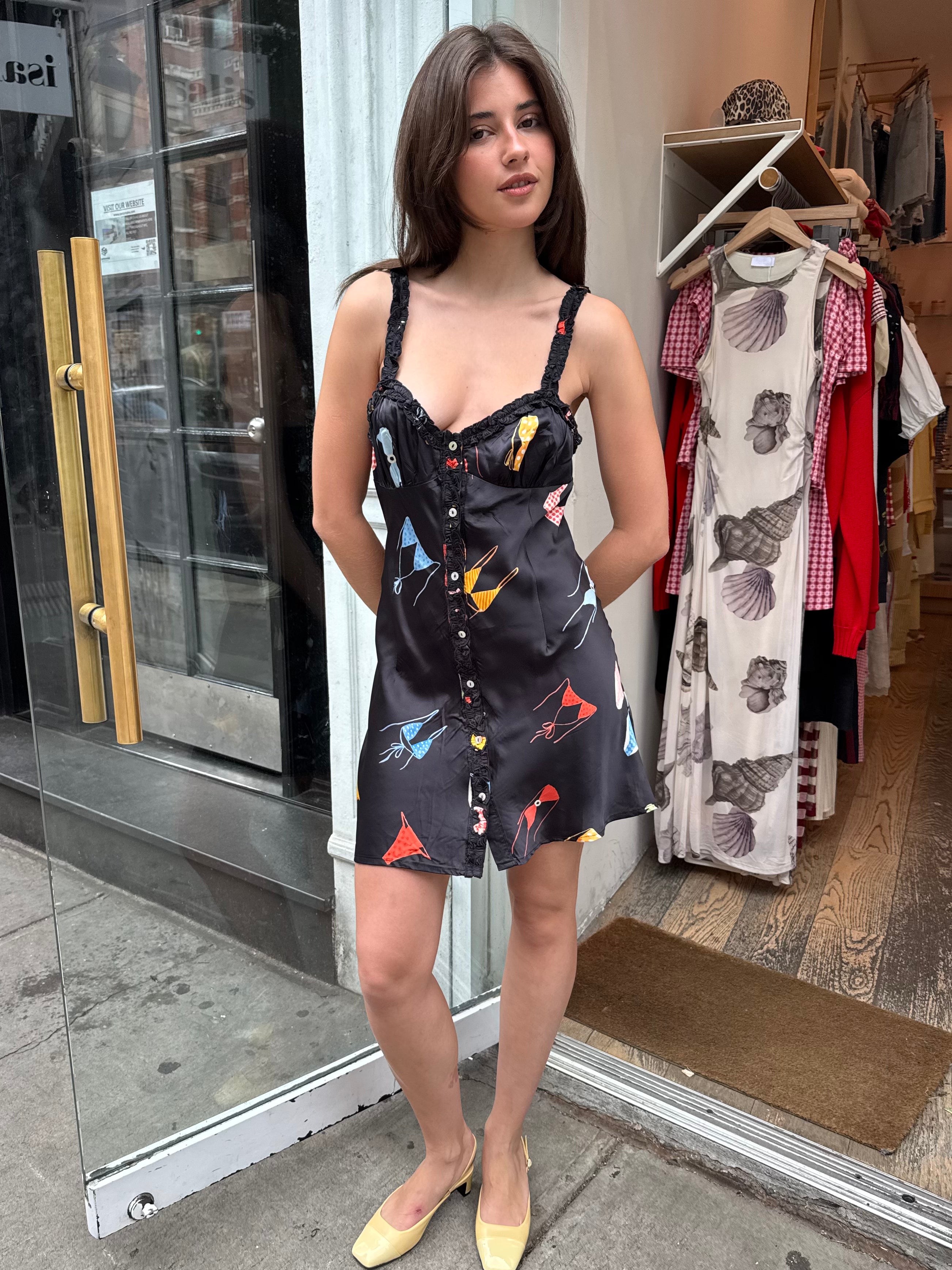 Jaclyn Mini Dress in Navy Bikini Print