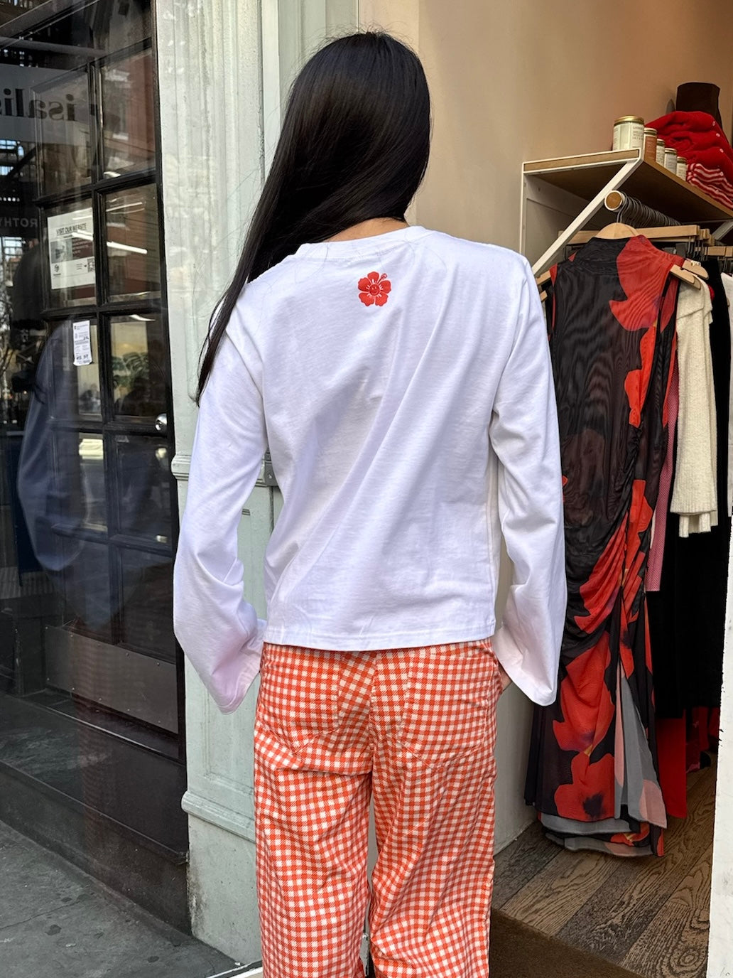 Heart Long Sleeve Tee in White