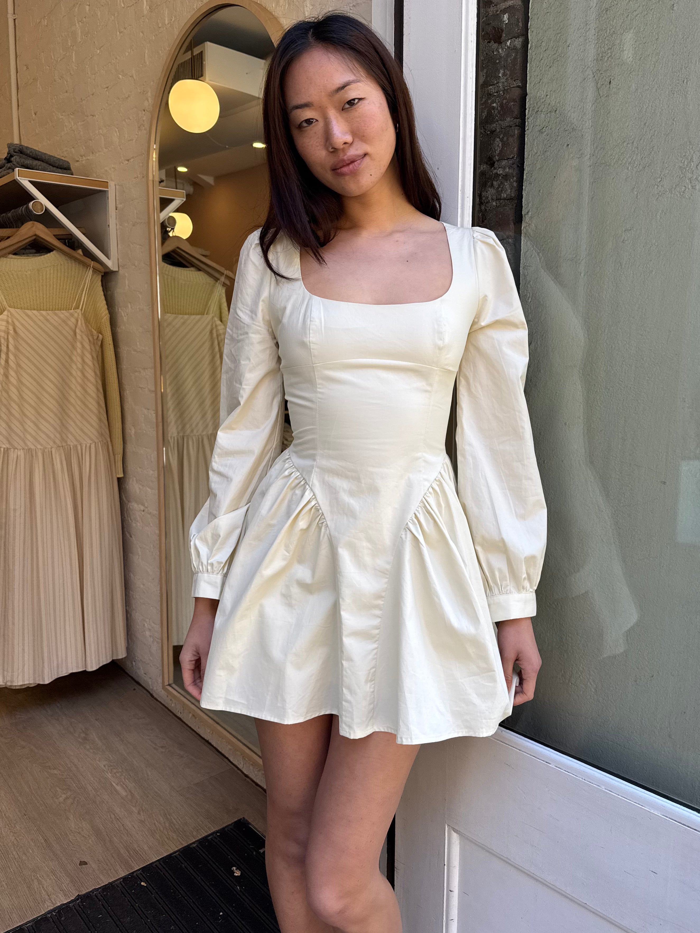 Janet Mini Dress in Cream – Isalis