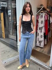 High Rise Wide Leg Crop in Indigo