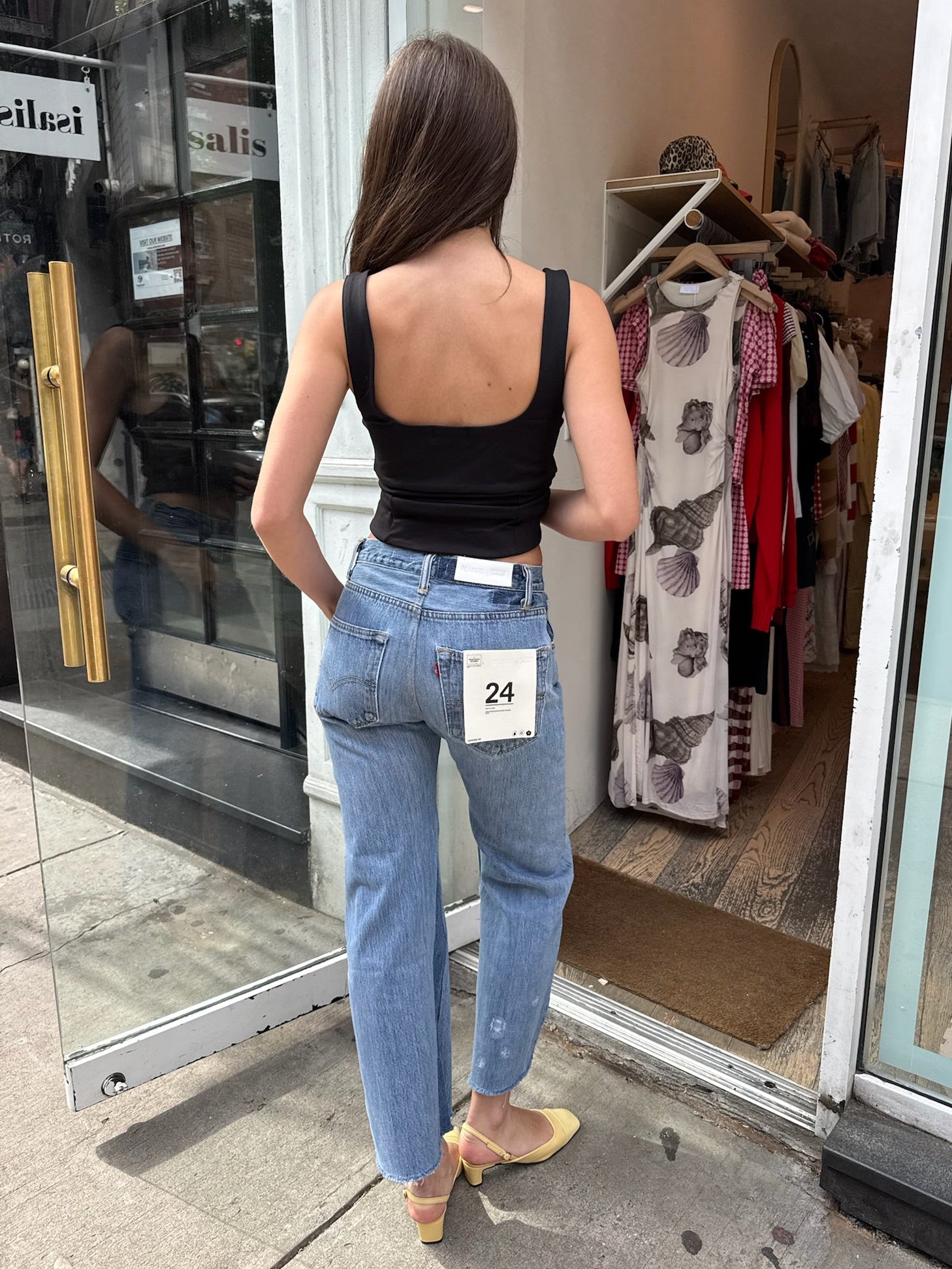 High Rise Wide Leg Crop in Indigo