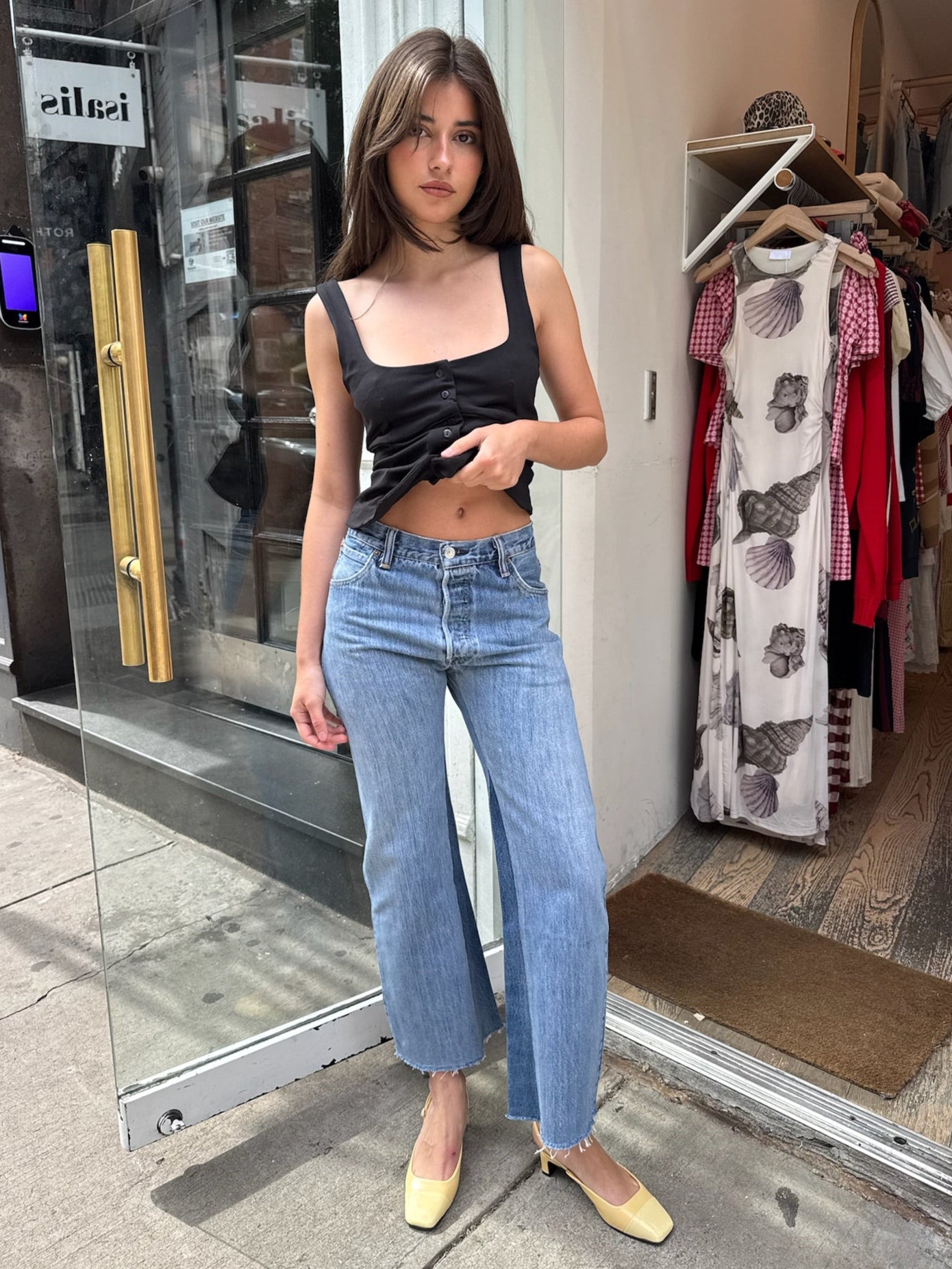 High Rise Wide Leg Crop in Indigo