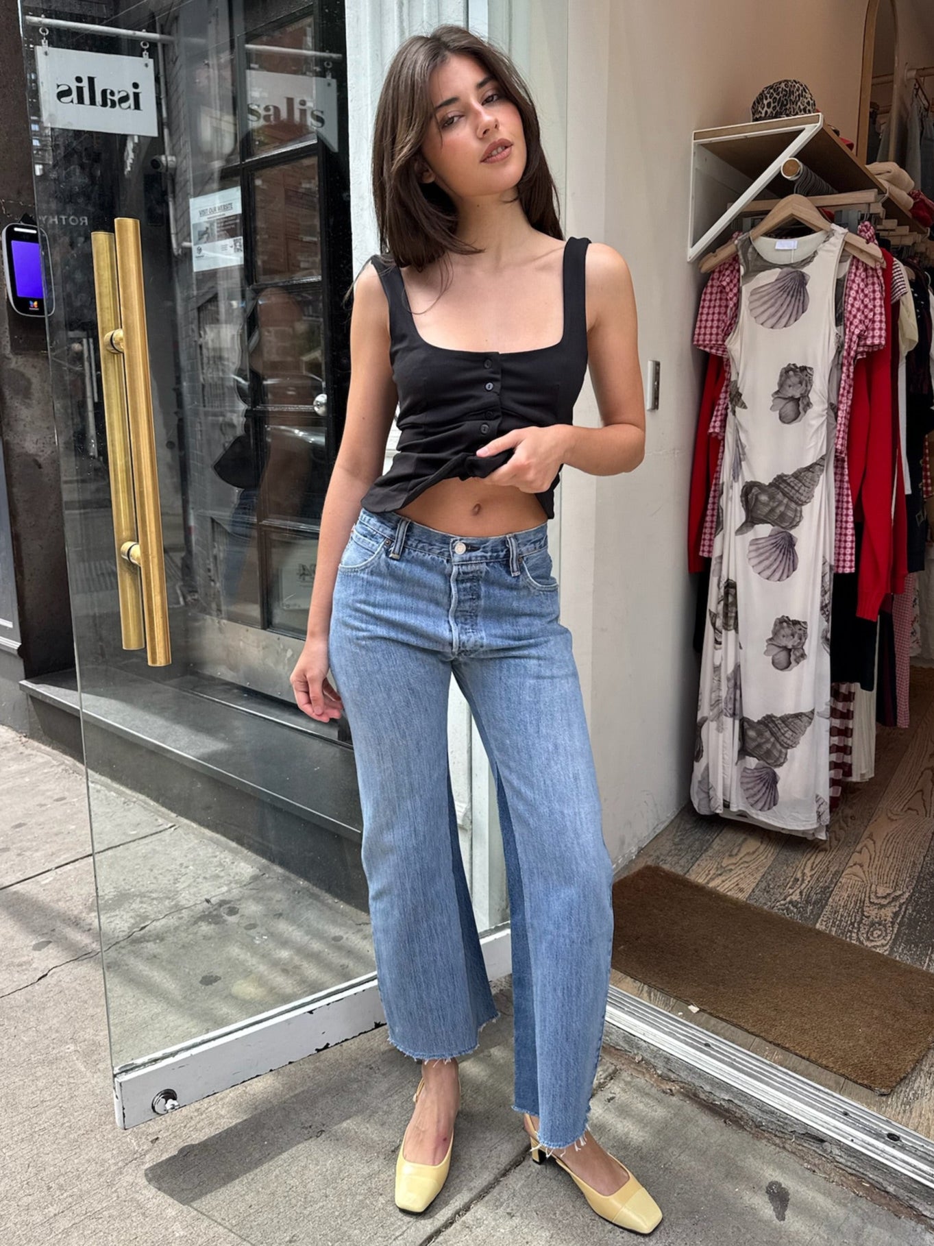 High Rise Wide Leg Crop in Indigo