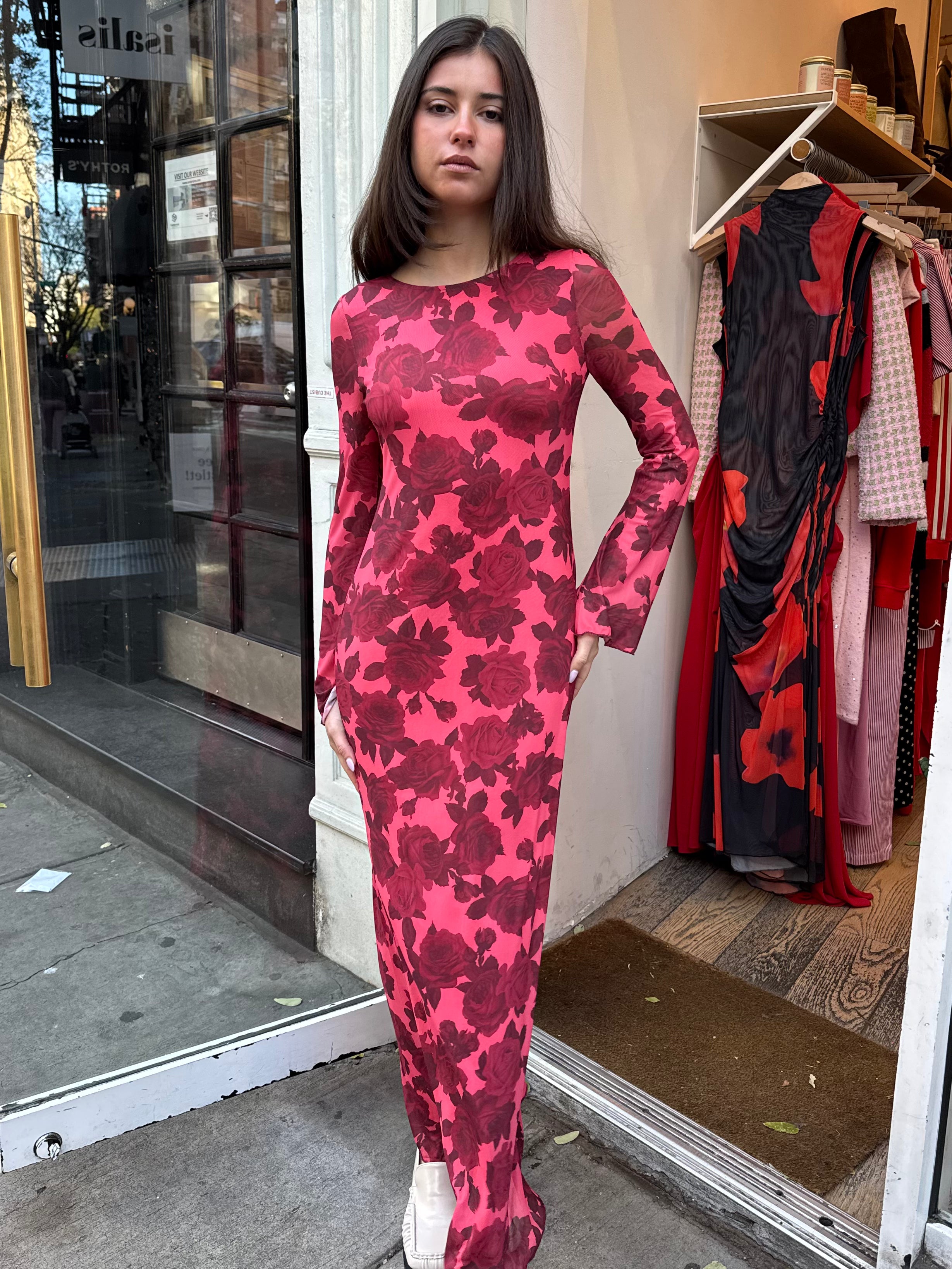 maxi dress red floral Bolinas Maxi Dress in Floral Red