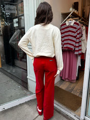 Sailor Velvet Pants in Ruby