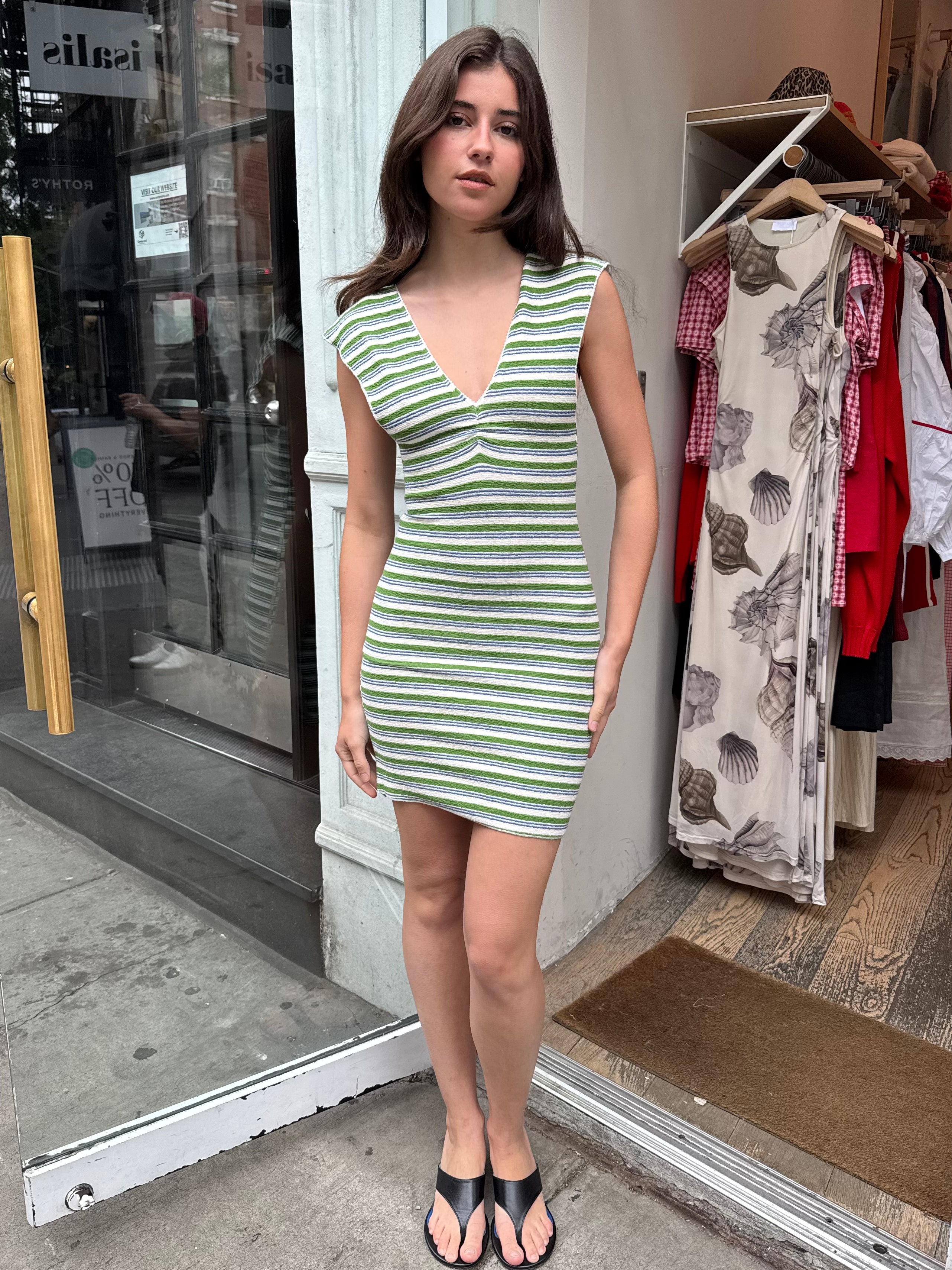 Camille Mini Dress in Green – Isalis