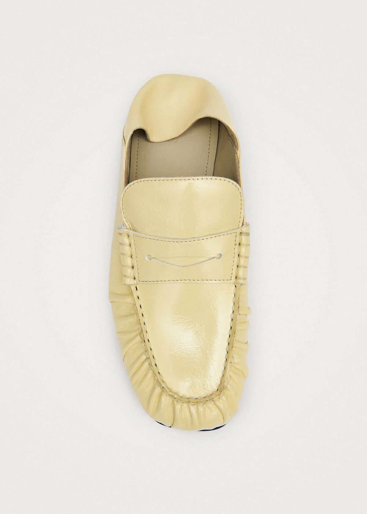 Aven Mule Patent Pale Yellow Leather Loafers – Isalis