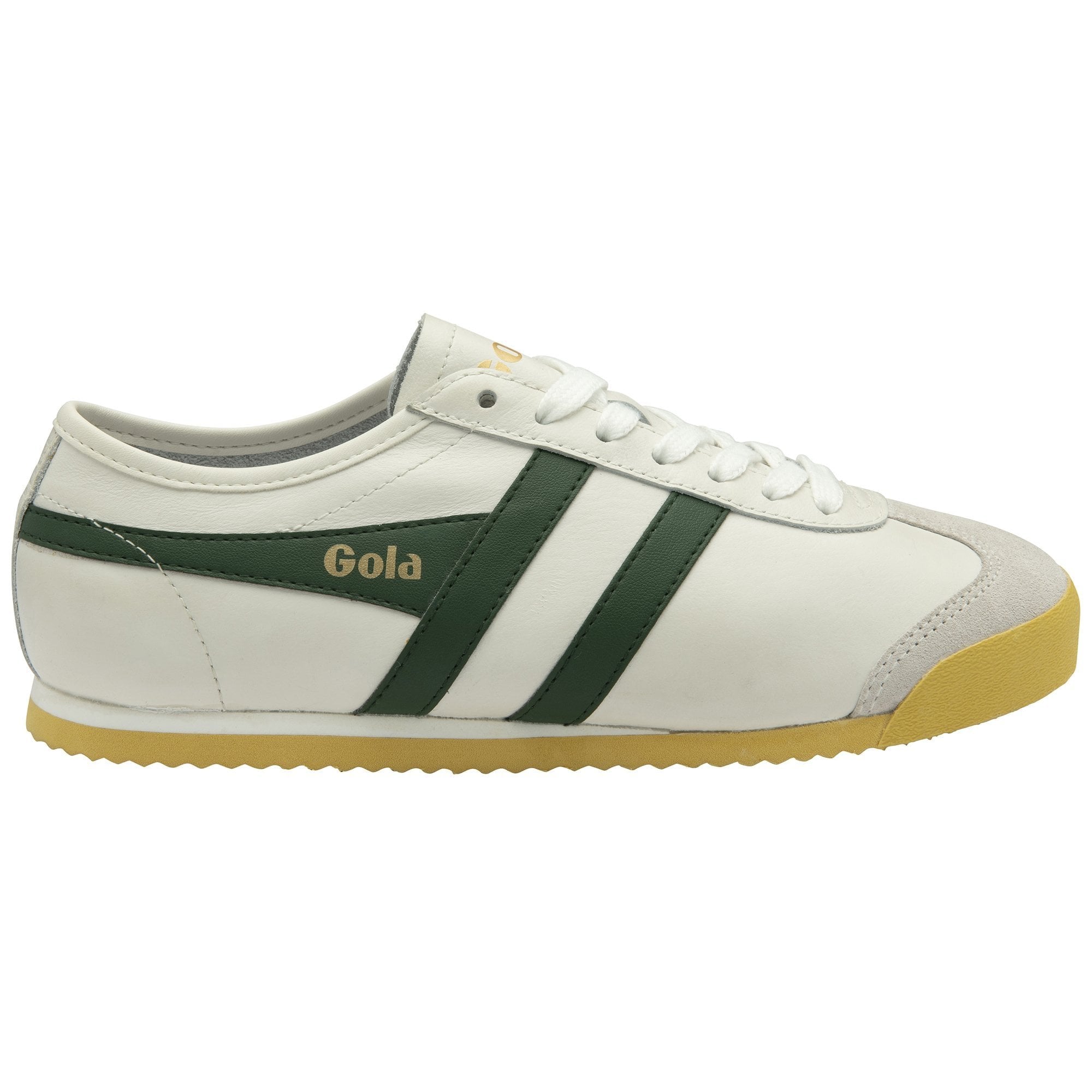 Race Leather Sneakers in White Evergreen – Isalis