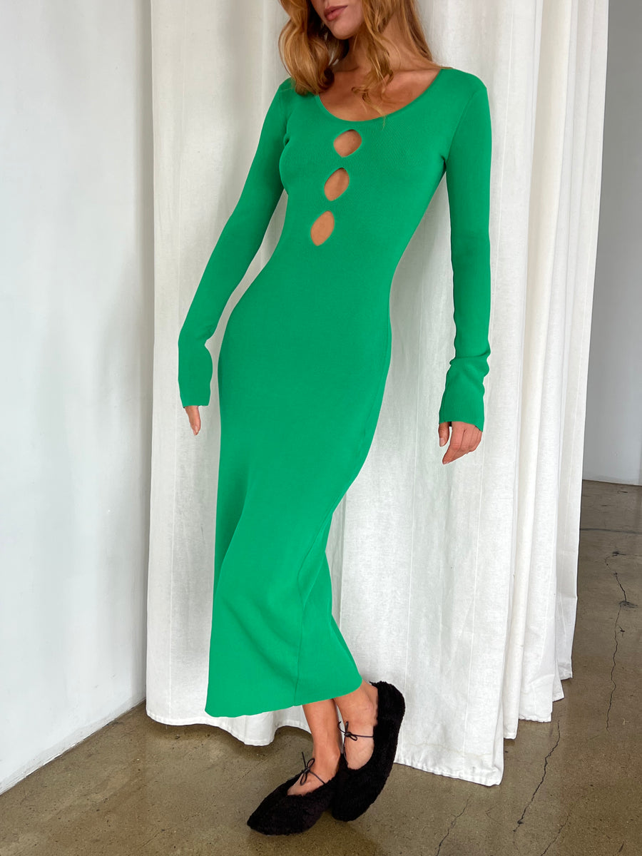 Demi Sweater Dress in Kelly Green