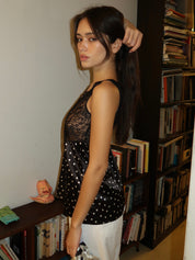 Camila Lace Top in Dots