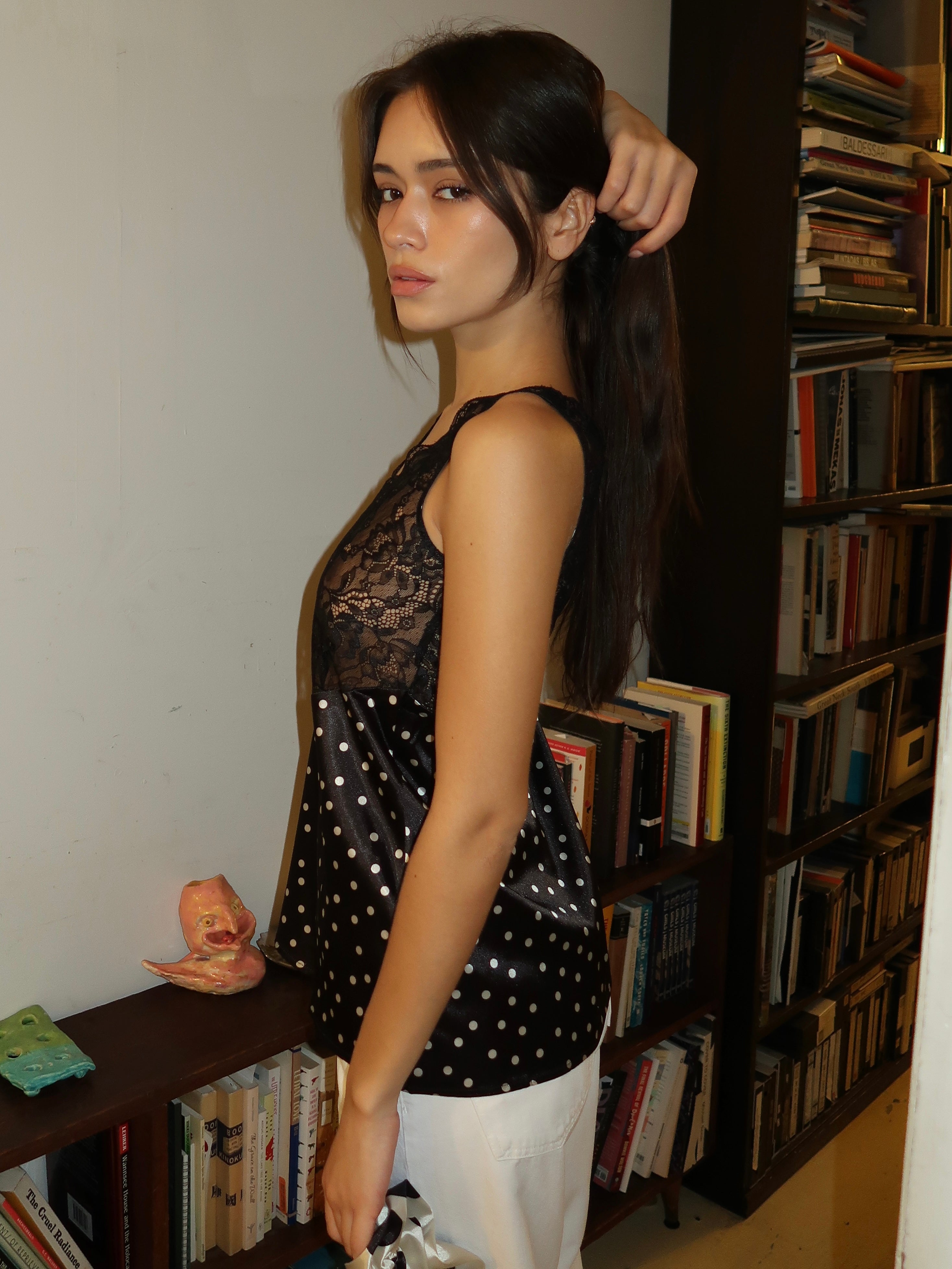 Camila Lace Top in Dots