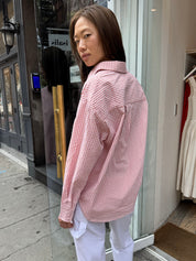 Yulissa Button Down Long Sleeve in Tomato Gingham