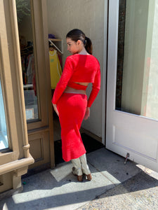 Valerie Skirt in Red Furry