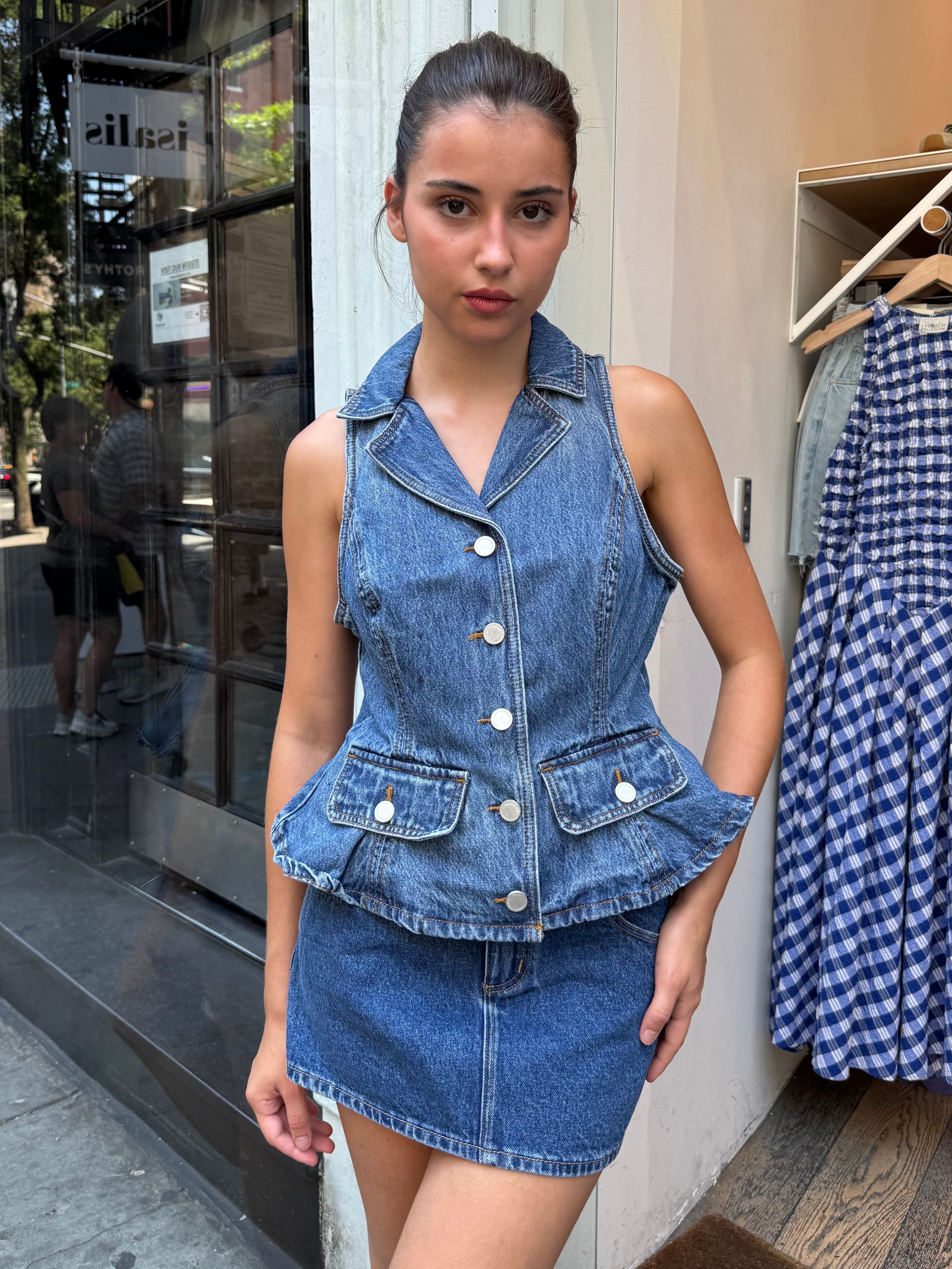 Rain or Shine Top in Med Indigo