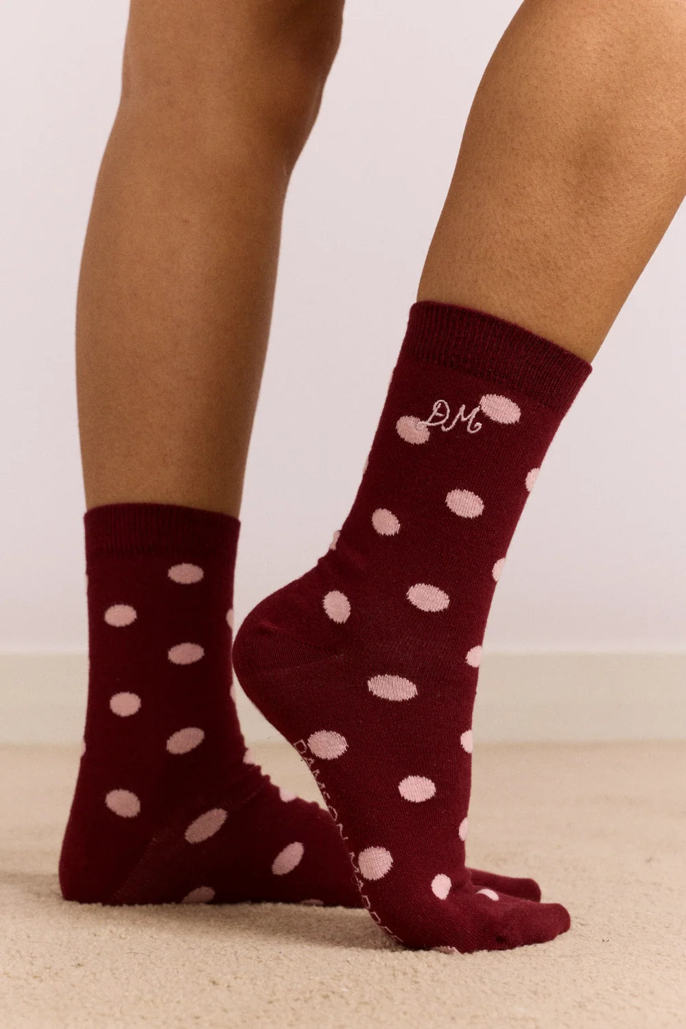 2 Pack Socks in Pink & Burg Spot