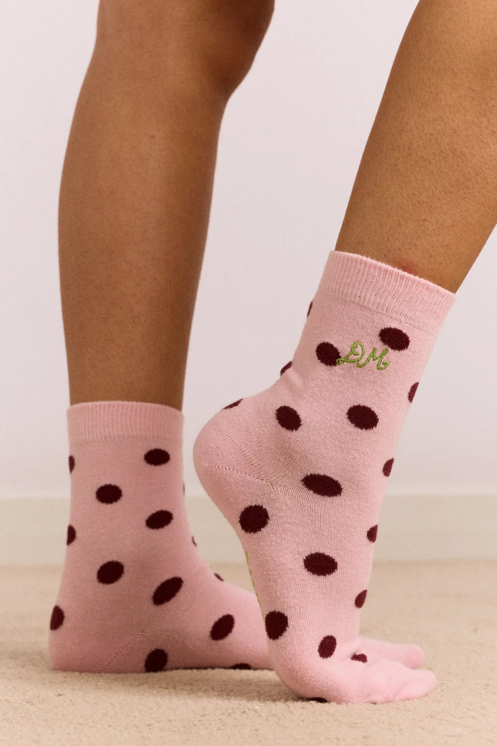 2 Pack Socks in Pink & Burg Spot