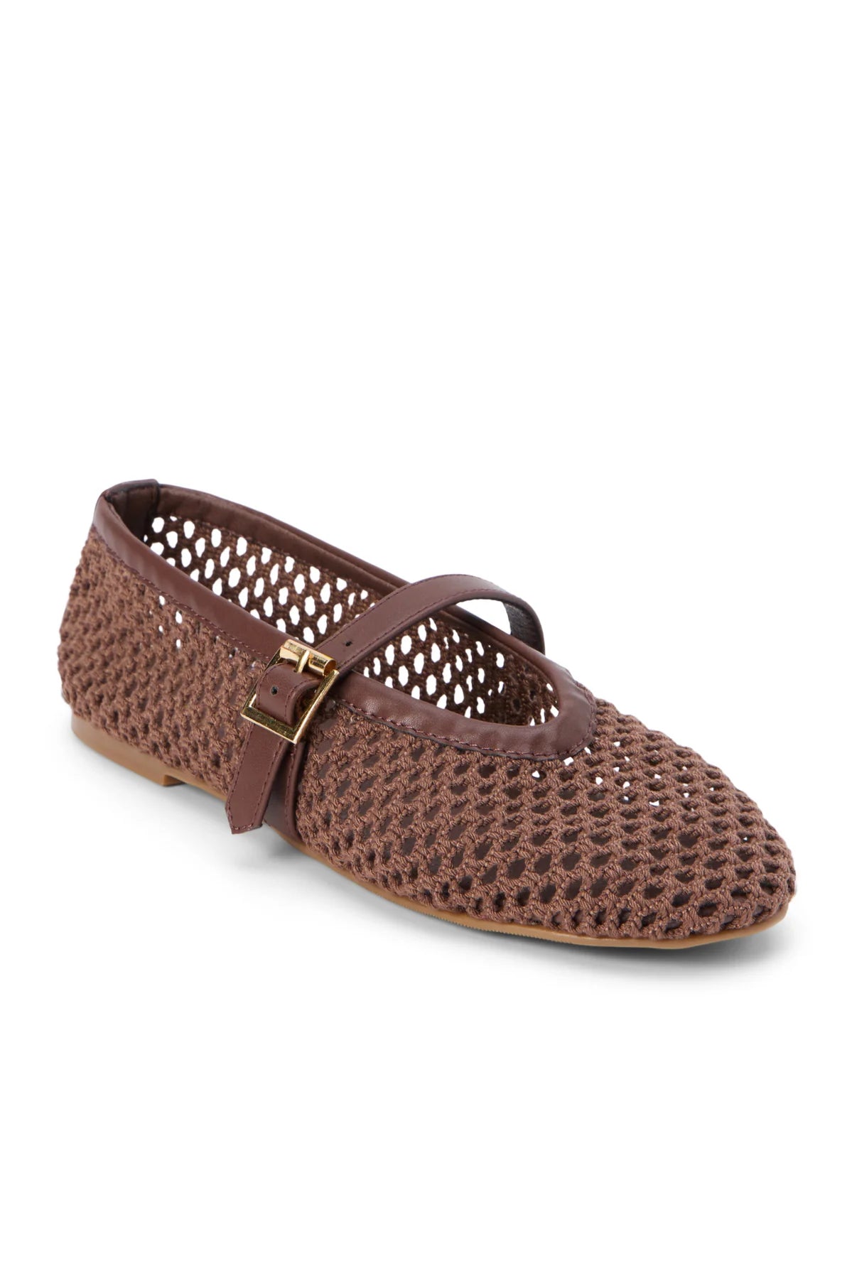 Nolita Net Ballet Flat in Chocolate