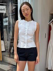 Jazmyn Button Down Blouse in White