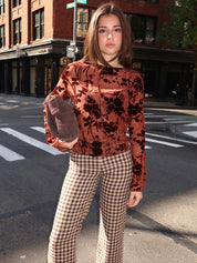 Jazy Long Sleeve in Flocked Plum