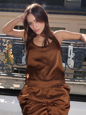 Mikayla Tank Top in Brown