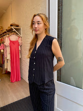 Load image into Gallery viewer, Pinstripe Vest in Jet
