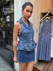 Rain or Shine Top in Med Indigo