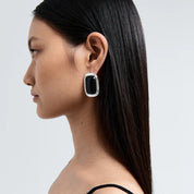 Ribbon Earrings Black/Silver