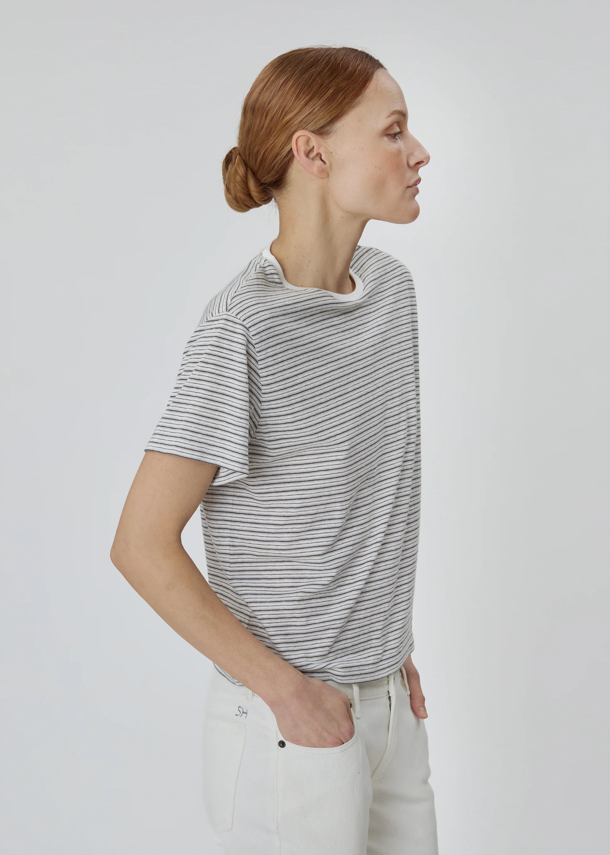 Stripe Tee in Grey
