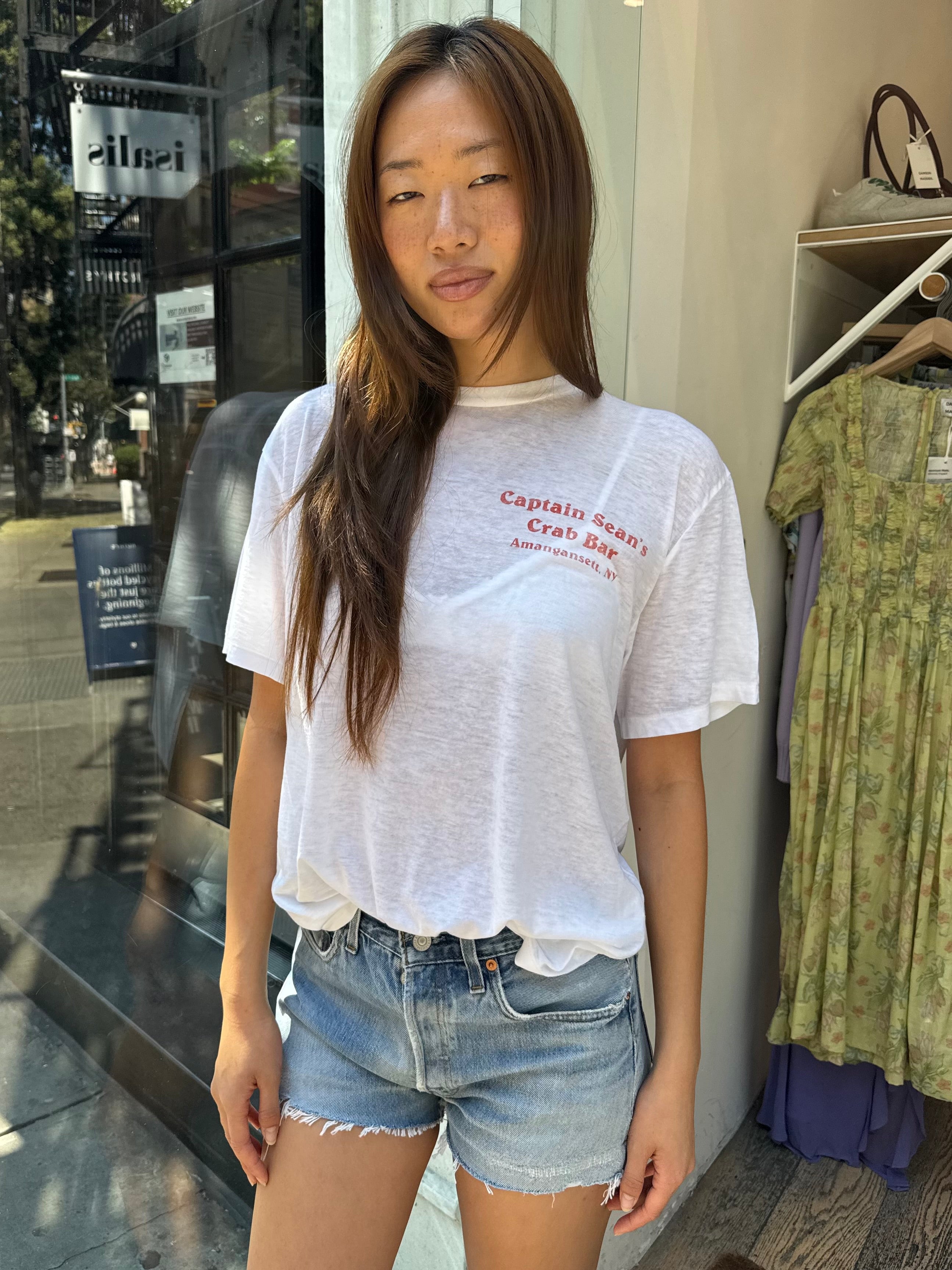 Boyfriend Tee Crabby in Optic White