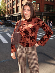 Jazy Long Sleeve in Flocked Plum