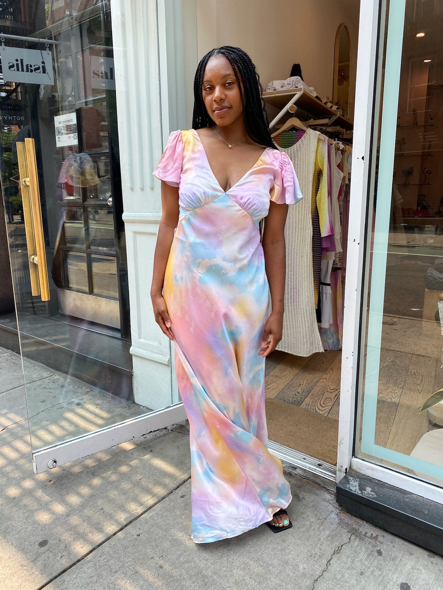The Flutter Slip Dress in Dopamine