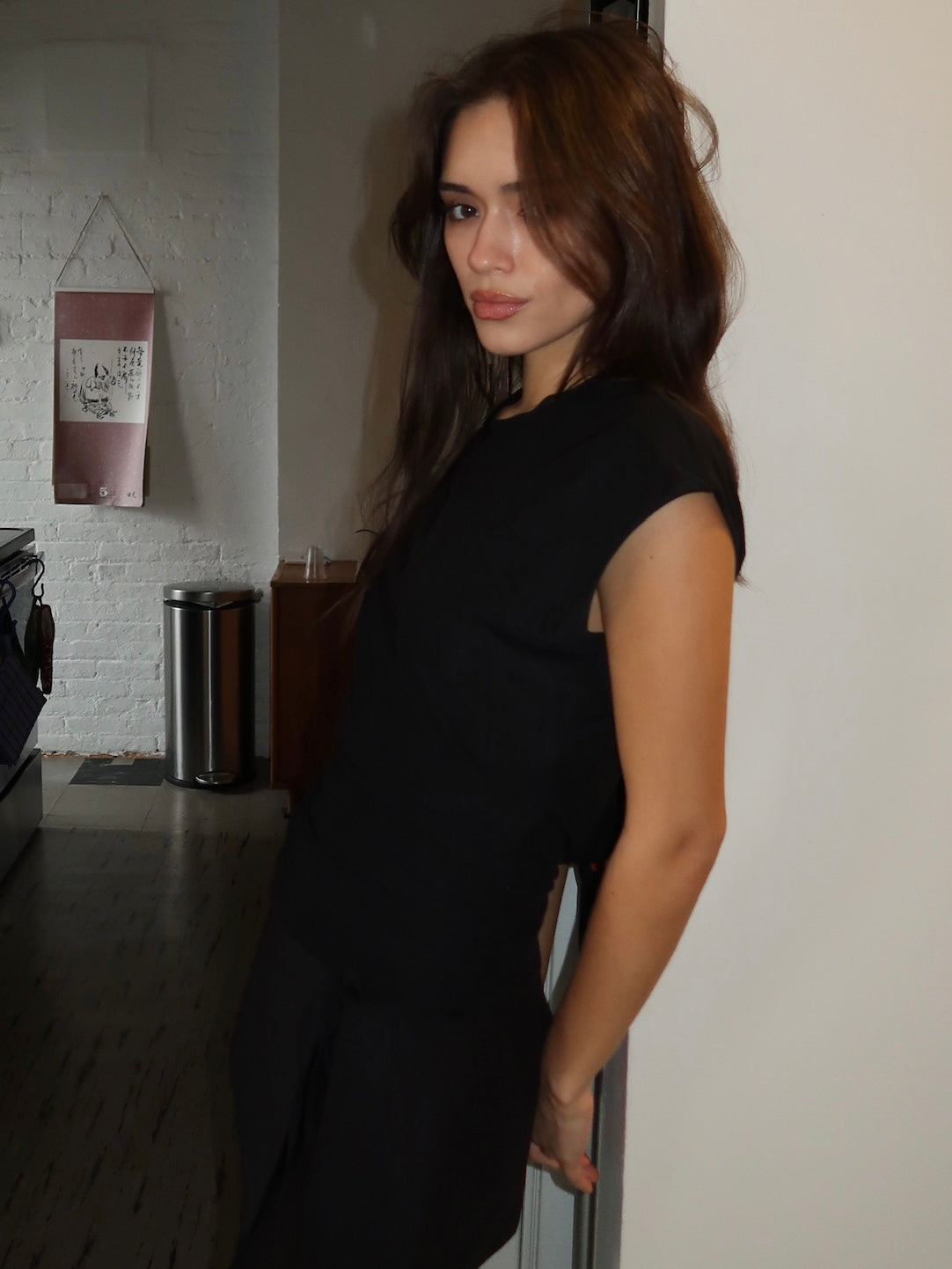 Winnie Cut Out Tee in Black