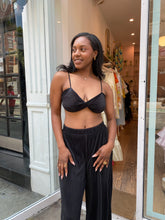 Load image into Gallery viewer, Bentley Pleated Bra &amp; Pant Set in Black
