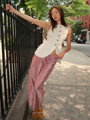 Taffeta Drawstring Cargo Pant in Bell Pepper