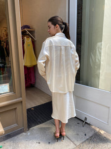 Olivio Shirt in Ivory Satin