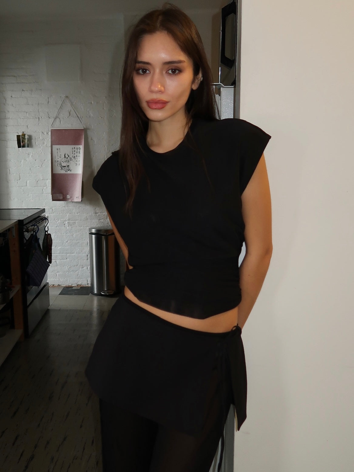 Winnie Cut Out Tee in Black