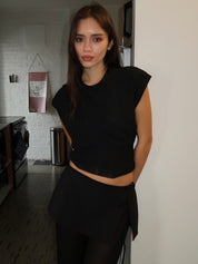 Winnie Cut Out Tee in Black