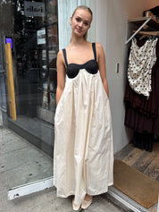 Cadence Tie Back Maxi Dress in Sea Salt