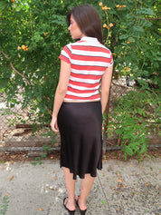 Satin Paloma Skirt in Black