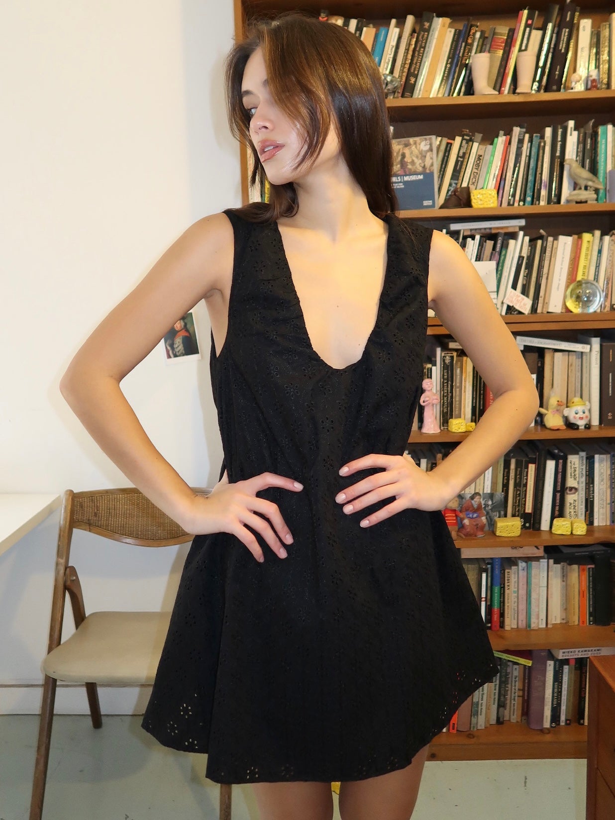 Juana Mini Dress in Valentina Broderie Black