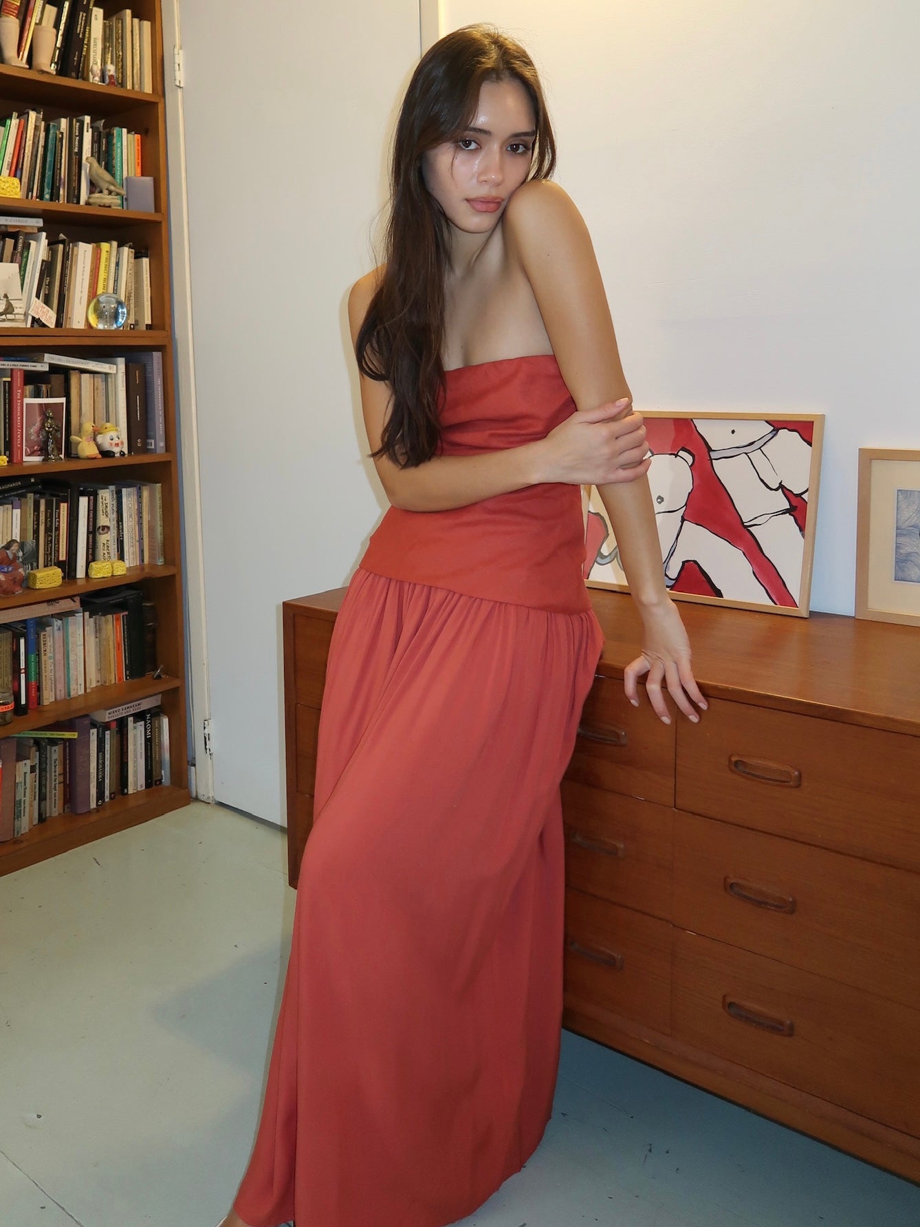 Hedy Maxi Dress in Dusty Tomato