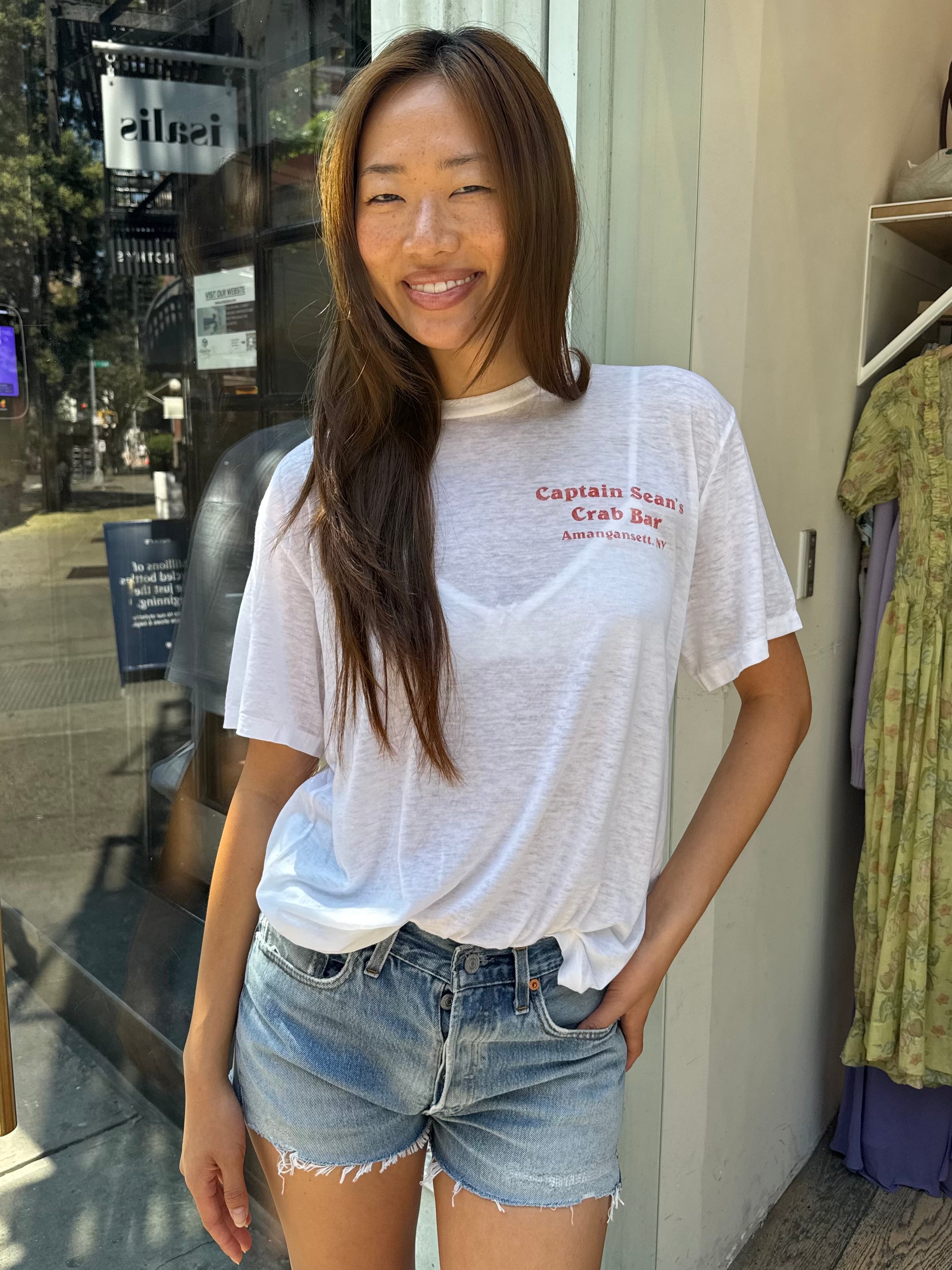 Boyfriend Tee Crabby in Optic White – Isalis